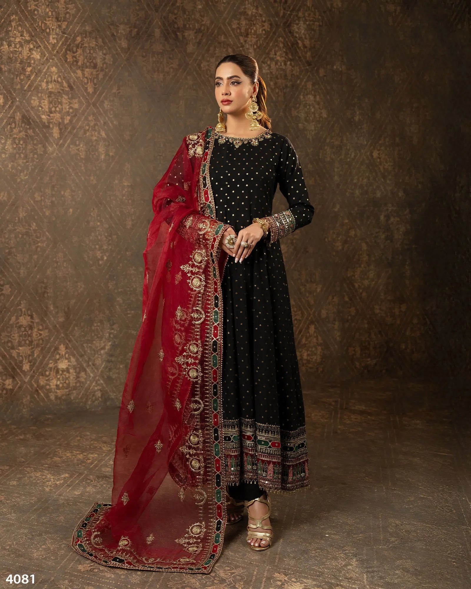 3 Piece Bindi Badla Maxi | 4081-SJ-B.BADLA - Sha Posh Textile