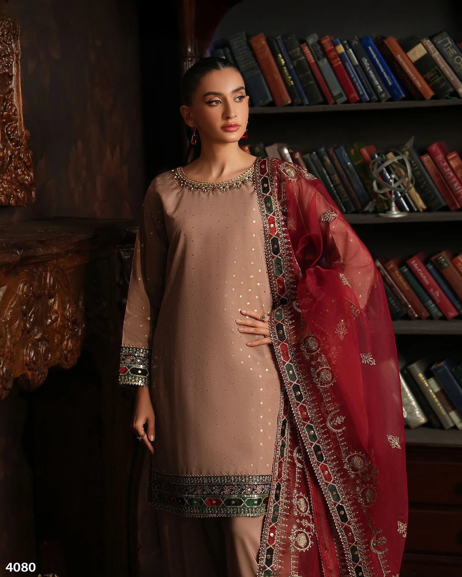 3-Piece Ready-to-Wear Bindi BADLA Suit | 4080-SJ-B.BADLA - Sha Posh Textile