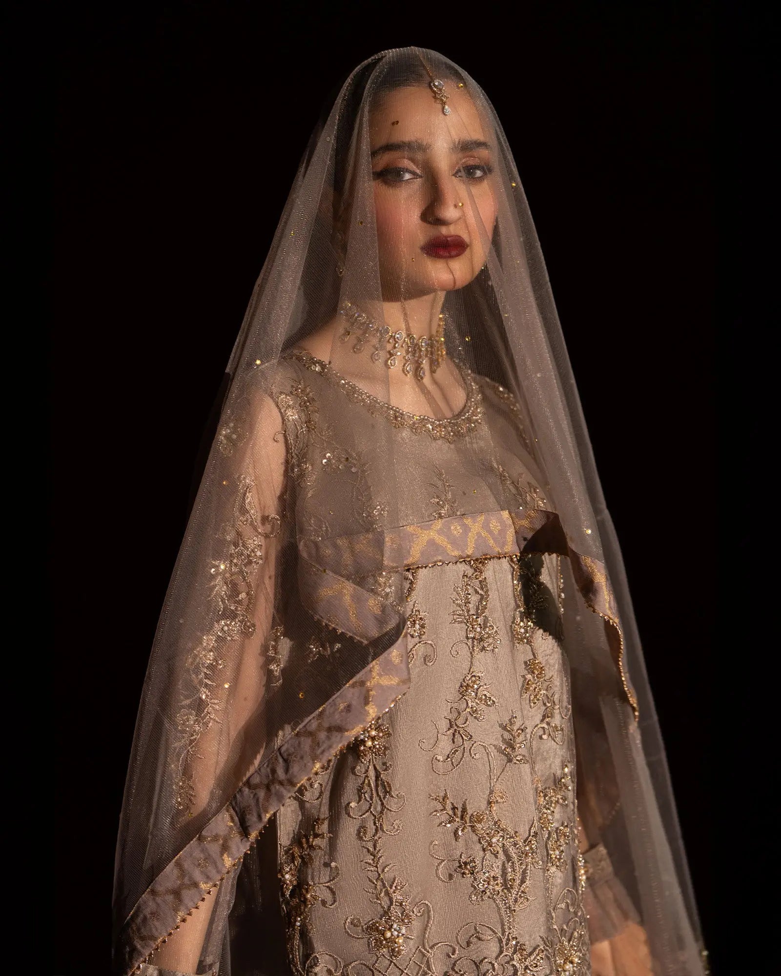 3 Piece Net Suit Stitched | 1119-ST-NT - Sha Posh Textile