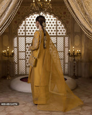 3 PEICE EMBRIODERED SUIT | 409-AR-S.KTN Sha Posh Textile