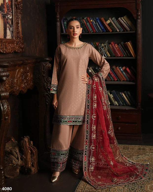 3-Piece Ready-to-Wear Bindi BADLA Suit | 4080-SJ-B.BADLA - Sha Posh Textile
