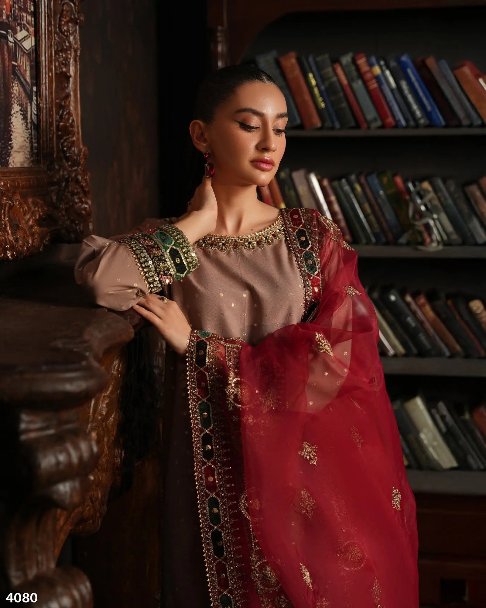 3-Piece Ready-to-Wear Bindi BADLA Suit | 4080-SJ-B.BADLA - Sha Posh Textile