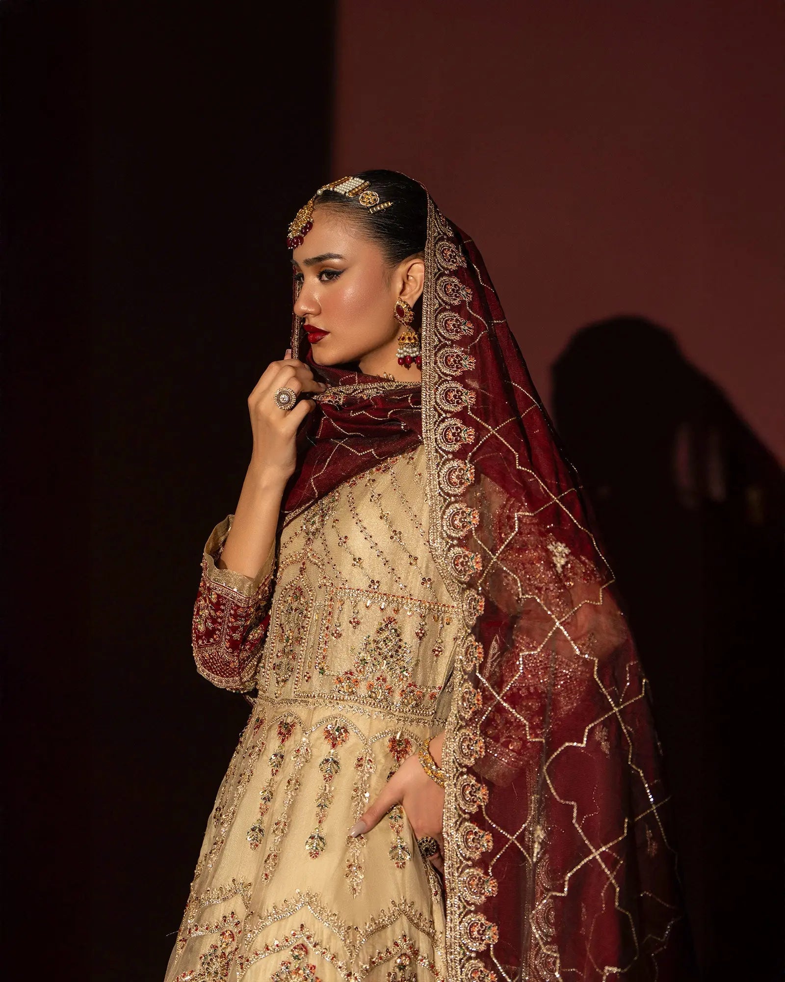 3 Piece Tissue Maxi Stitched | 2235-AF-TSU - Sha Posh Textile