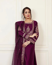 Embroidered Chambray Katan | 2205 ShaPosh Textile