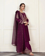 Embroidered Chambray Katan | 2205 ShaPosh Textile