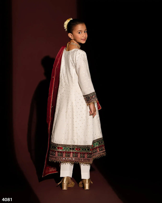 Kids 3 Piece Bindi Badla Suit Stitched | 4081-SJ-B.BADLA - Sha Posh Textile