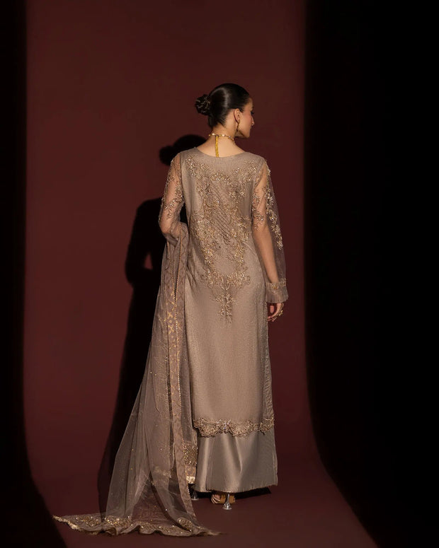 3 Piece Net Suit Stitched | 1119-ST-NT - Sha Posh Textile