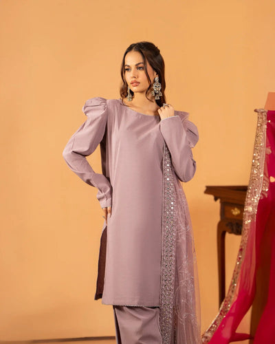 3 Piece Plain Paper Katan Suit Stitched | 1142-ST-P.P.KTN - Sha Posh Textile