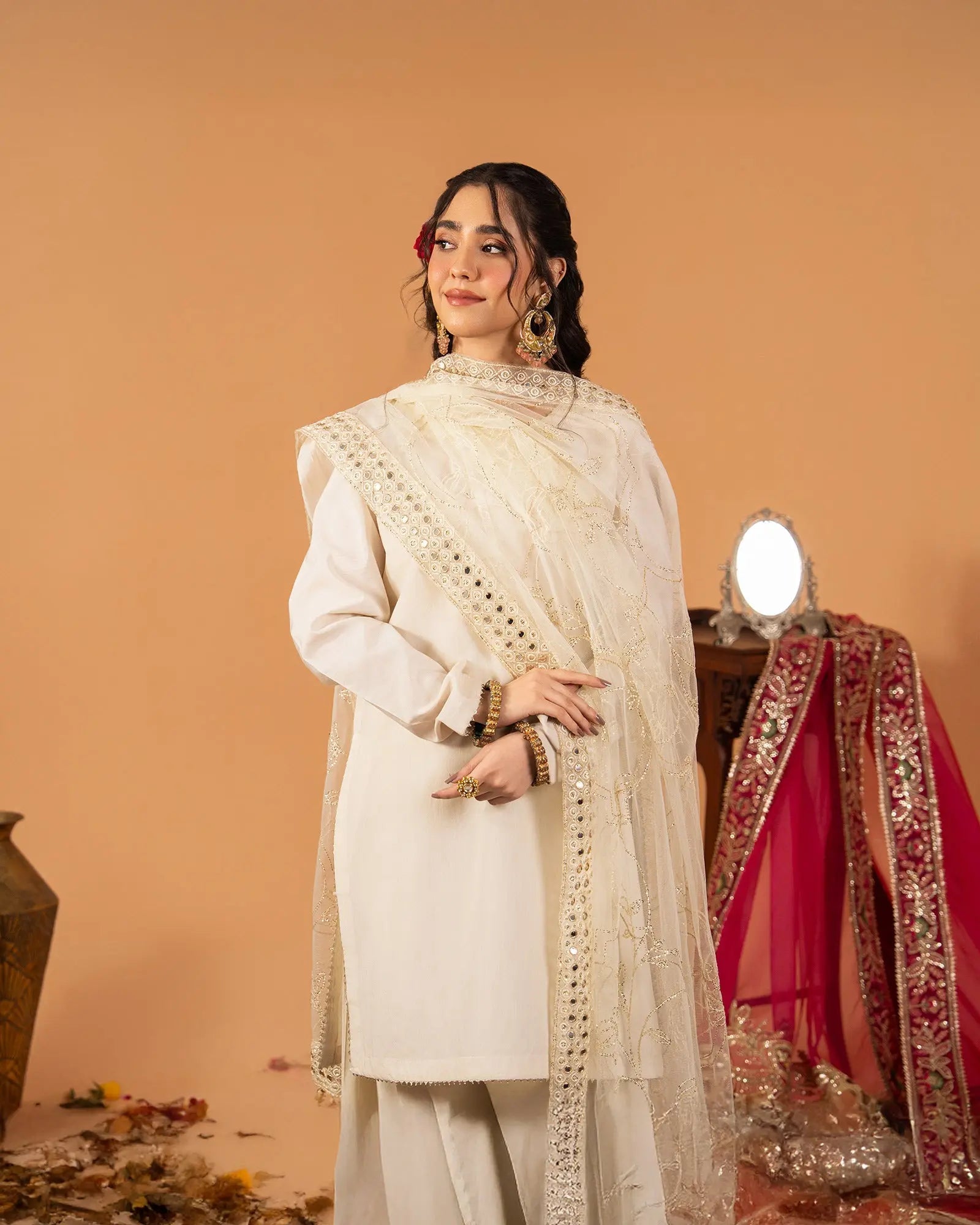 3 Piece Plain Paper Katan Suit Stitched | 1142-ST-P.P.KTN - Sha Posh Textile