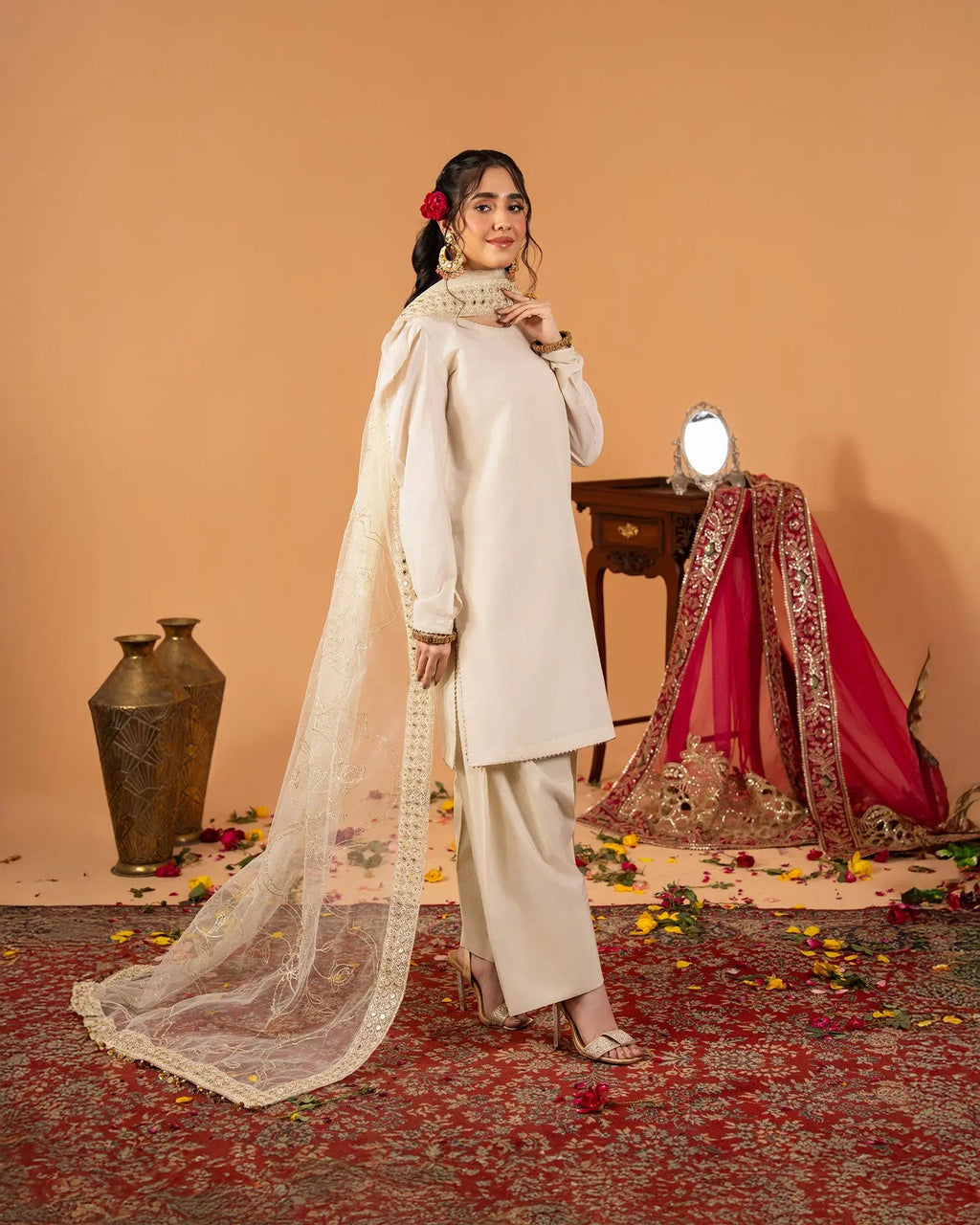 3 Piece Plain Paper Katan Suit Stitched | 1142-ST-P.P.KTN - Sha Posh Textile