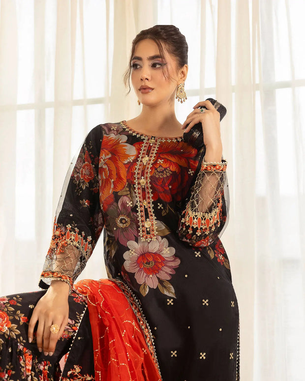 Raw Silk 3PC | 16301 Sha Posh Textile