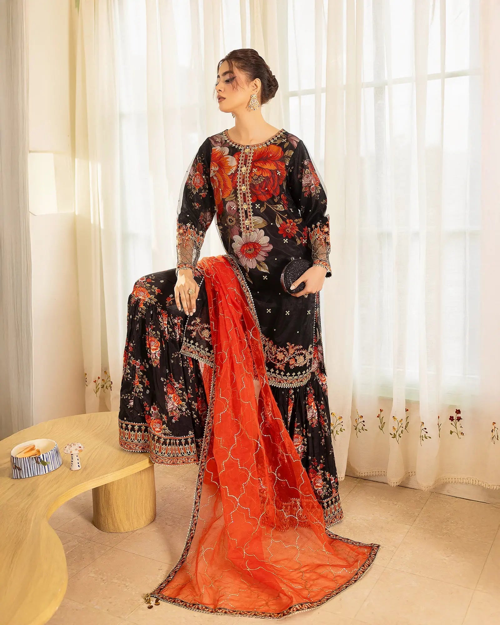 Raw Silk 3PC | 16301 Sha Posh Textile