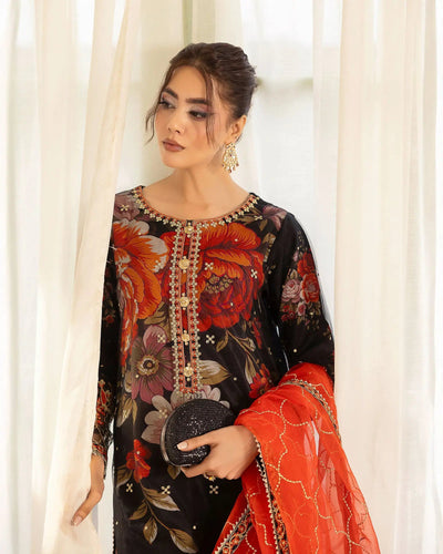 Raw Silk 3PC | 16301 Sha Posh Textile