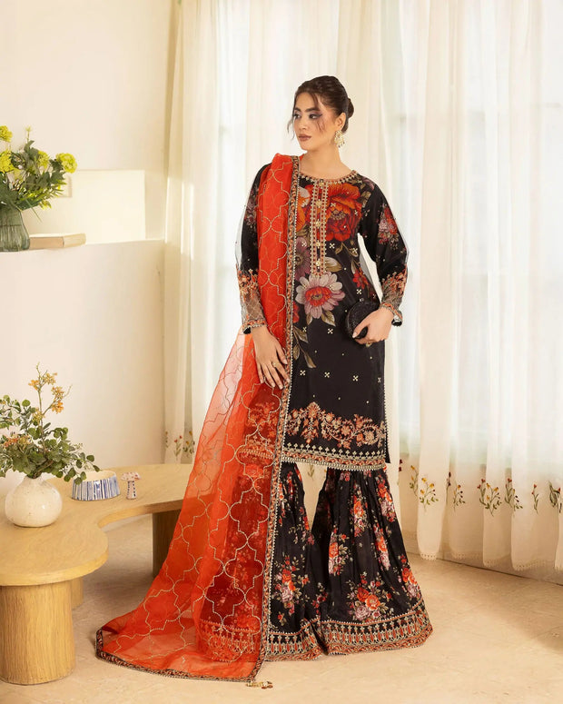 Raw Silk 3PC | 16301 Sha Posh Textile